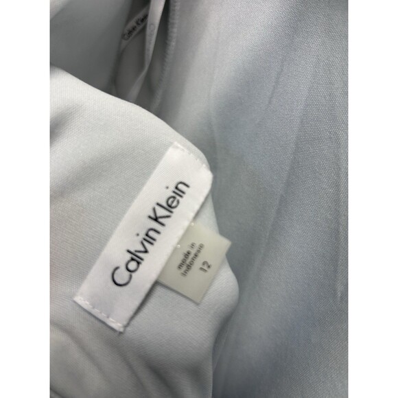 Calvin Klein Silver Sparkle Sheath Dress 3/4 Sleeve Formal Boat Neck Women’s 12 - Picture 11 of 12